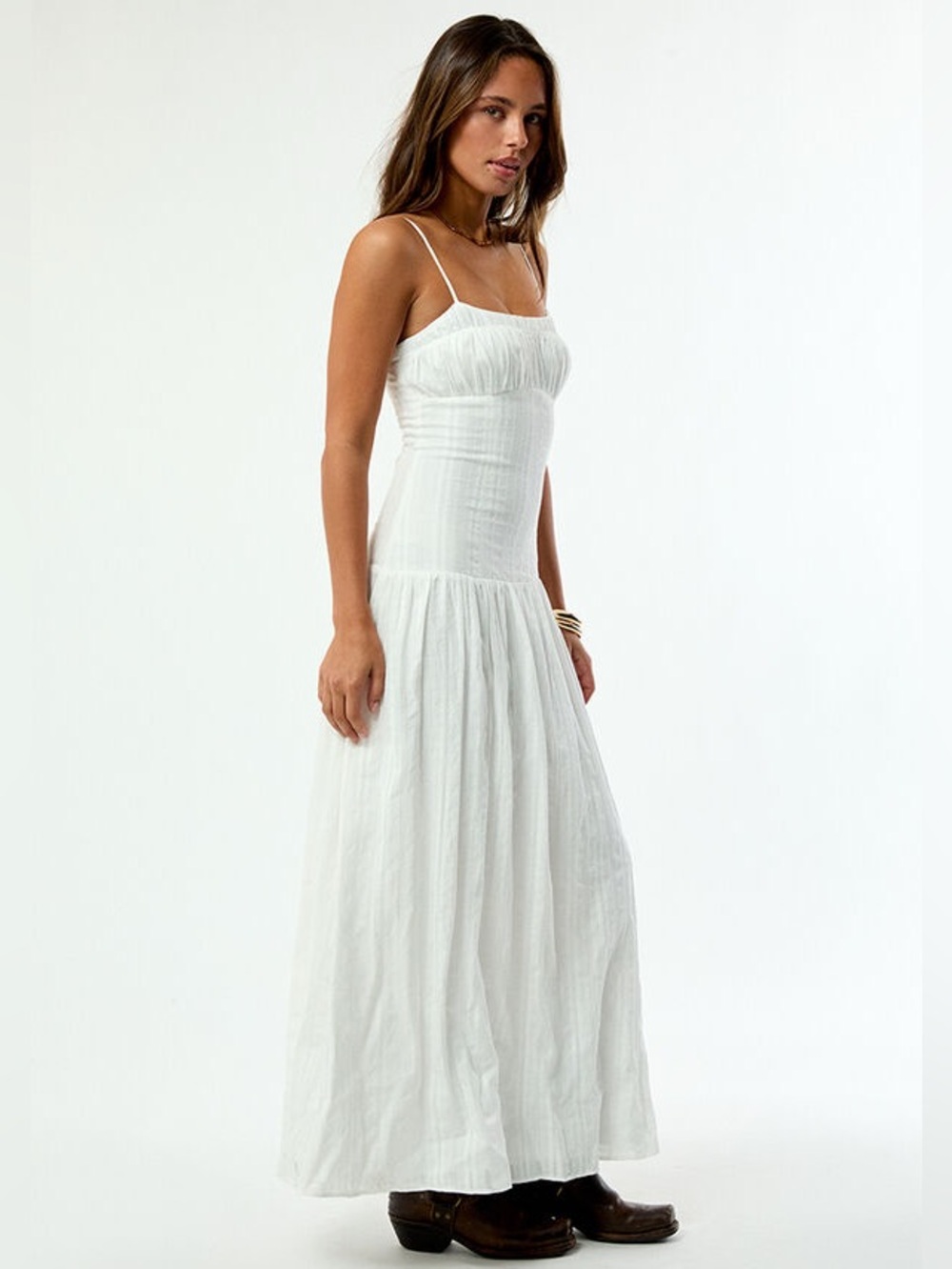 Your Favorite Women's Ava Linen Bustier Maxi Dress